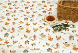 OEKO-TEX Animals Bird in Cabin Patterned Fabric made in Korea by the Half Yard