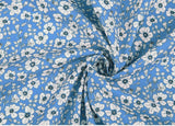 Blue Bless Flower Floral patterned OEKO-TEX® Fabric, Floral Fabric made in Korea by the Half Yard