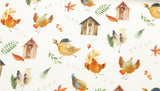 OEKO-TEX Animals Bird in Cabin Patterned Fabric made in Korea by the Half Yard