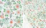 Animal Rabbit Bunny in Flower Garden Patterned 30s Organic Fabric made in Korea by Half Yard Digital Textile Printing