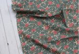 Flower Vine Rose Cotton Linen Bio-Wash Fabric made in Korea by Half Yard 45cm x 140cm