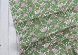 Flower Vine Rose Cotton Linen Bio-Wash Fabric made in Korea by Half Yard 45cm x 140cm