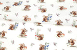 OEKO-TEX Acorns with Squirrel Animal Patterned Fabric made in Korea by the Half Yard