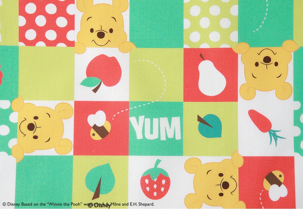 Winnie the Pooh Piglet Eeyore Tigger Patch Pattern Fabric printed in Korea by the Half Yard