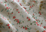 Bio-Washed Rose Flower patterned Fabric made in Korea by Half Yard / 45 X 145cm 18" X 54", Cotton Linen