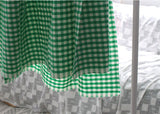 Green Check & Stripe Patterned Cotton 100% Bio-Washed Fabric made in Korea by Yard / 90 X 160cm 36" X 62"