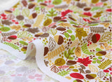 Leaves & Acorns Botanical Patterned Fabric made in Korea by Half Yard Digital Textile Printing