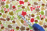 Leaves & Acorns Botanical Patterned Fabric made in Korea by Half Yard Digital Textile Printing