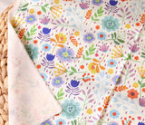 Violet Botanical Flower Garden Patterned Fabric made in Korea by the Half Yard