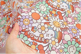 Lovely Smile Flower patterned Fabric made in Korea by the Half Yard