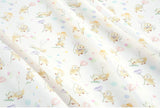 Flower with Little Yellow Chick Patterned Fabric made in Korea by Half Yard Digital Textile Printing