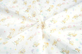 Flower with Little Yellow Chick Patterned Fabric made in Korea by Half Yard Digital Textile Printing