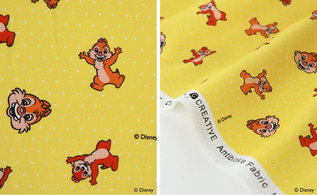 Disney Chip & Dale Retro Cotton Antibiosis Fabric printed in Korea by the Half Yard