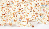 Bakery Bear Cookie Patissier Bear Patterned Fabric, Cute, sewing, Quilt made in Korea Half Yard