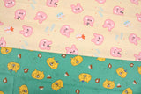 Cheetah Leopard Rabbit 30s Fabric printed in Korea 45 x 160cm by the Half Yard