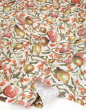 Fruits Pomegranate patterned Fabric made in Korea by Half Yard / 45 X 140cm 18" X 55.1", Cotton Linen