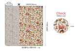 Fruits Pomegranate patterned Fabric made in Korea by Half Yard / 45 X 140cm 18" X 55.1", Cotton Linen