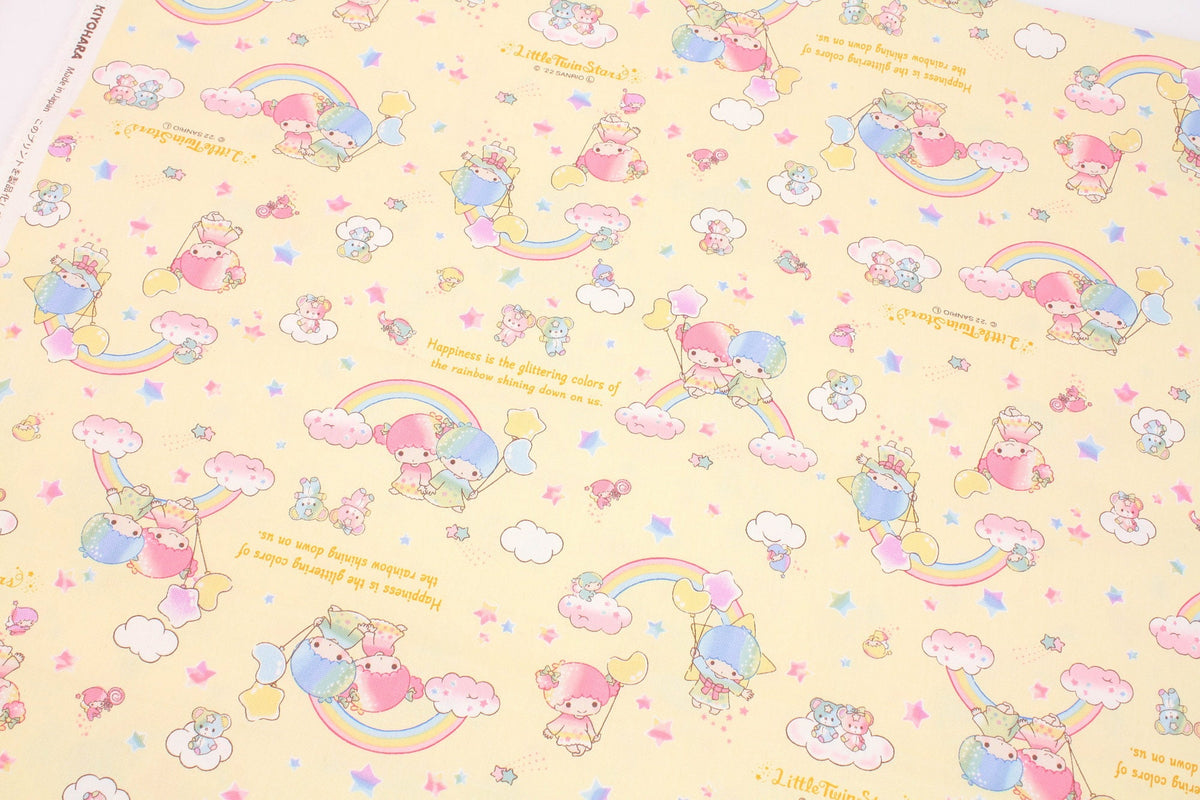 Sanrio Little Twin Star Kiki&Lala Dream World Oxford Fabric printed in Japan by the Half Yard