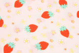 Strawberry Patterned 40s Fabric made in Korea by the Yard 36" x 58" or 90 x 145cm