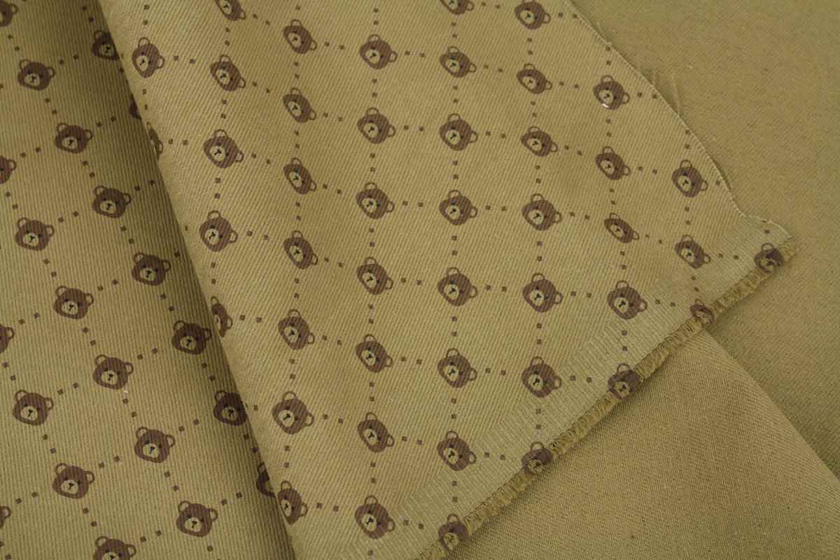 Cross Teddy Bear Patterned 8s Twill Fabric made in Korea by the Yard 36" x 58" or 90 x 145cm