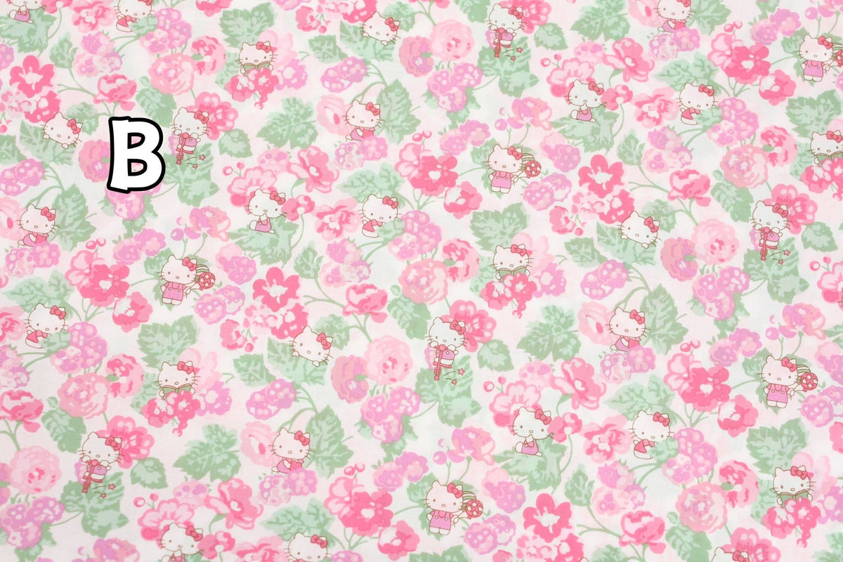 Liberty Tana Lawn Sanrio Hello Kitty Flower Fabric printed in Japan FQ 45cm by 53cm or 18" by 21"