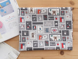 Mini Camping Post Stamp Fabric made in Korea by the Half Yard