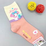 6 Pairs of Sanrio Characters Charming Patterned Half-Crew Socks Women's Socks made in Korea