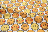 Lovely Happy Smile Emoji patterned Fabric made in Korea by the Half Yard