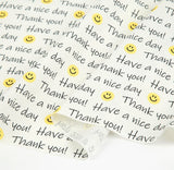 Lovely Happy Smile Days Emoji Lettering patterned Fabric made in Korea by the Half Yard