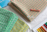 Spring Color Check Patterned Bio-washed Fabric made in Korea by the Yard 36" x 64" or 90 x 164cm