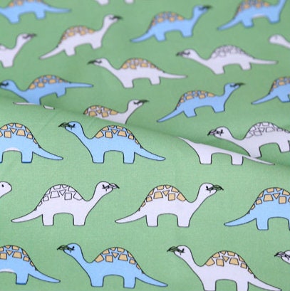 Tyrannosaurus Brachiosaurus Dinosaur patterned OEKO-TEX® Fabric, Dinosaur Fabric made in Korea by the Half Yard