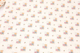 Rabbit Bear Best Friends Patterned 40s Fabric made in Korea by the Yard 36" x 58" or 90 x 145cm