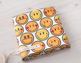 Lovely Happy Smile Emoji patterned Fabric made in Korea by the Half Yard