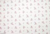 Organic Cotton 30s Bebe Floral Rabbit Bunny Patterned Fabric printed in Korea by the Half Yard