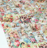 Vintage Lovely Cupid Baby Angel Fabric made in Korea by the Half Yard