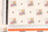 Rabbit Bear Best Friends Patterned 40s Fabric made in Korea by the Yard 36" x 58" or 90 x 145cm