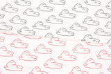 Flying Rabbit Bunny Patterned 20s Twill Fabric made in Korea by the Yard 36" x 58" or 90 x 145cm