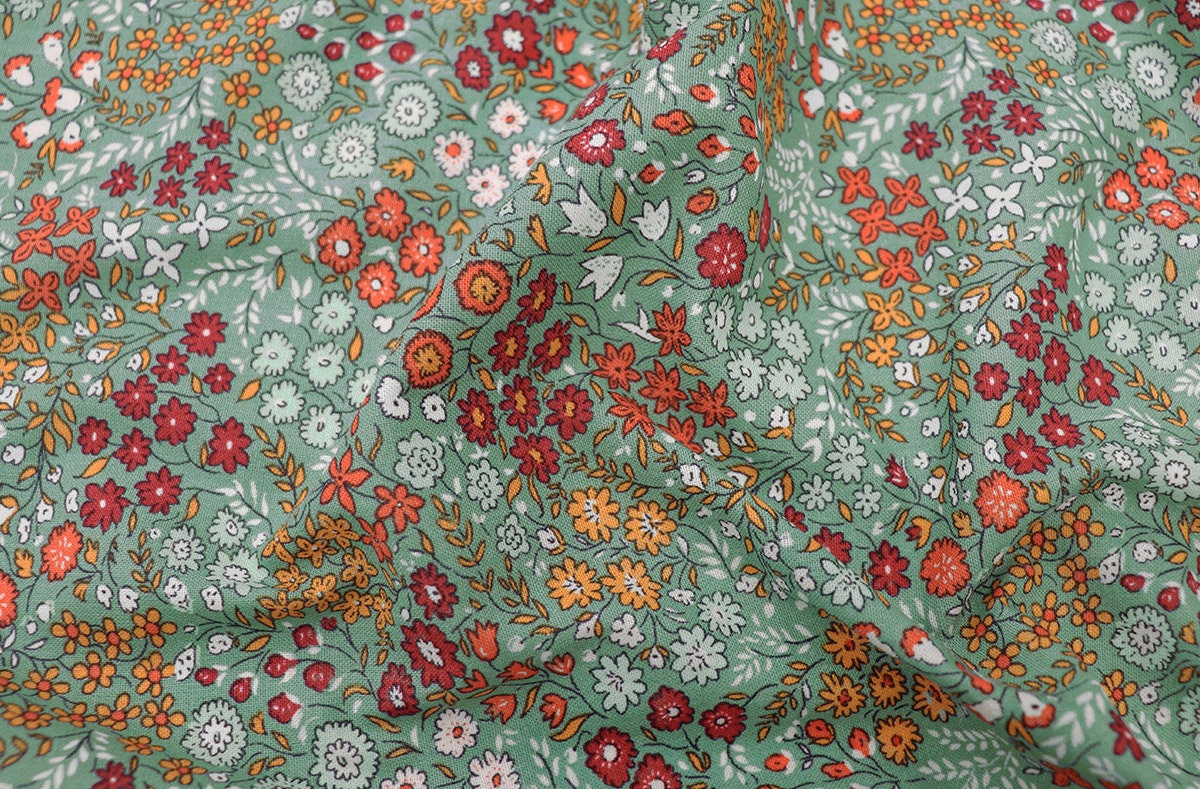 Sunshine Floral Garden Flower Patterned Fabric made in Korea by the Half Yard