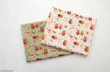 Honey and Bear Teddy Honey Bee Patterned Fabric made in Korea by Half Yard DTP