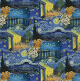 Famous Painting Pattern Series Vincent van Gogh Cotton Fabric made in Korea by the Half Yard