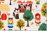 Little Red Riding Hood Girl, Fox, Bear and Pig Fabric, Fairy tale friends  made in Korea by the Half Yard