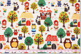 Little Red Riding Hood Girl, Fox, Bear and Pig Fabric, Fairy tale friends  made in Korea by the Half Yard