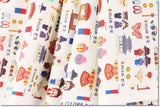 Korean Fabric that Korean Traditional House, Costume, Shoes, China, Lettering and Fan are printed in made in Korea by the Half Yard